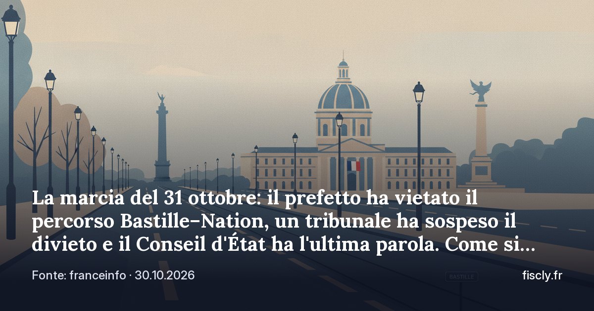 La marcia del 31 ottobre: il prefetto ha vietato il percorso Bastille–Nation, un tribunale ha sospeso il divieto e il Conseil d'État ha l'ultima parola. Come si dichiarano e si vietano le manifestazioni in Francia e cosa rischia chi partecipa