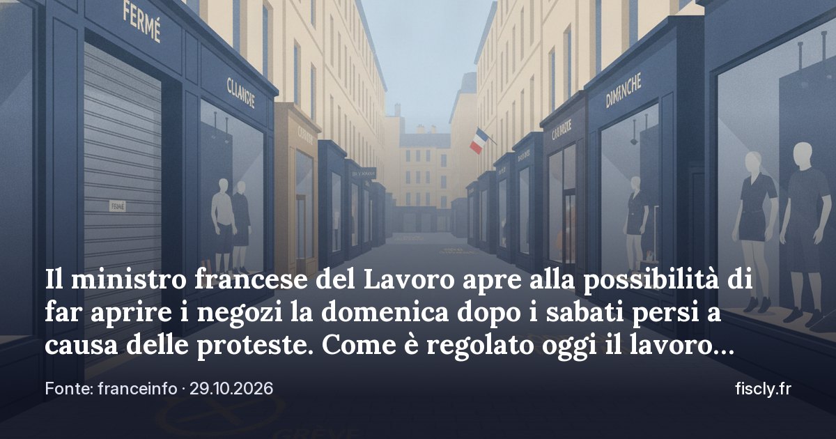 Il ministro francese del Lavoro apre alla possibilità di far aprire i negozi la domenica dopo i sabati persi a causa delle proteste. Come è regolato oggi il lavoro domenicale e quando un dipendente può dire no