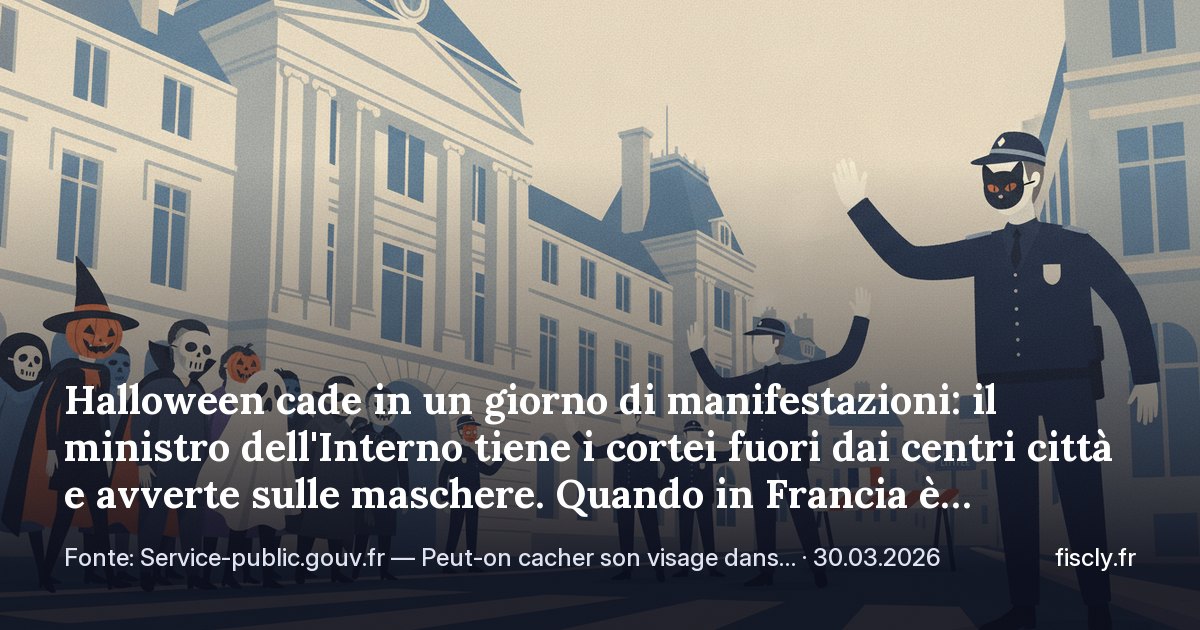 Halloween cade in un giorno di manifestazioni: il ministro dell'Interno tiene i cortei fuori dai centri città e avverte sulle maschere. Quando in Francia è consentito coprirsi il volto in pubblico e quando comporta una multa o un procedimento penale