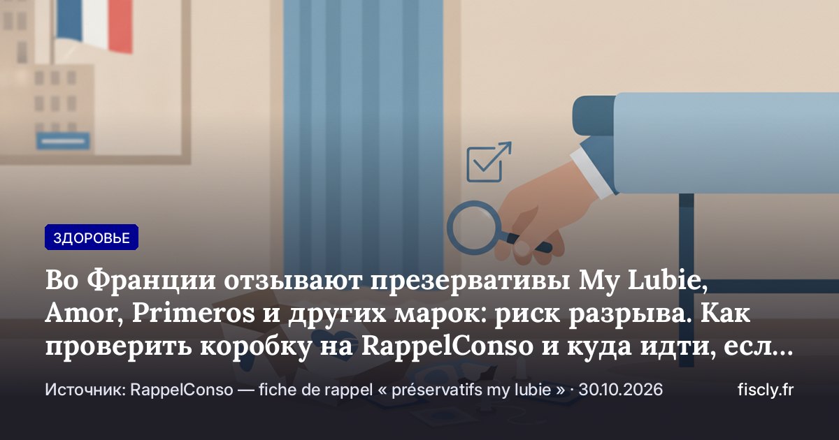 Во Франции отзывают презервативы My Lubie, Amor, Primeros и других марок: риск разрыва. Как проверить коробку на RappelConso и куда идти, если такой уже использовали