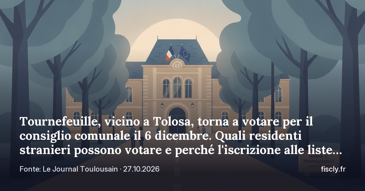 Tournefeuille, vicino a Tolosa, torna a votare per il consiglio comunale il 6 dicembre. Quali residenti stranieri possono votare e perché l'iscrizione alle liste elettorali non può aspettare